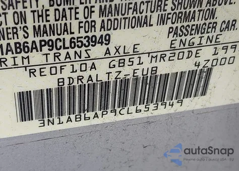 2012 Nissan Sentra 2.0 S from USA, damaged, VIN 3N1AB6AP9CL653949